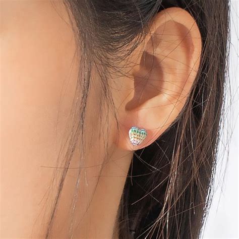 Aretes Corazoncitos De Colores Cr Charms Encantadores Stud