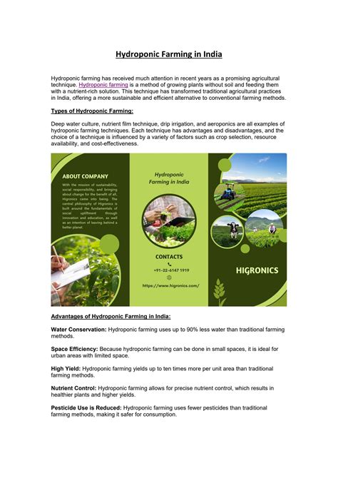 Hydroponic Farming In India By Higronics Himedialab Issuu