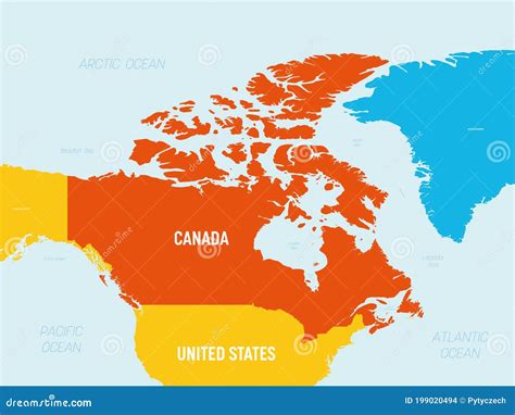 Canada Map 4 Bright Color Scheme High Detailed Political Map Canada