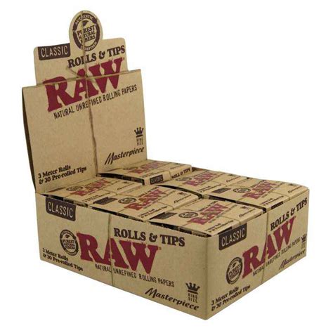 Raw Masterpiece Rollos Y Tips Prerolled Caja De 12