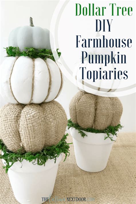 Diy Farmhouse Pumpkin Topiaries The Latina Next Door