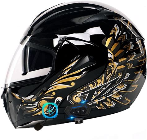 Casco Moto Modulare Bluetooth Integrato Casco Modulare Apribile Con Doppia Visiera Parasole Per