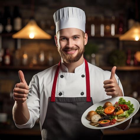 Hombre Cocinero Profesional Que Muestra El Signo De Delicioso Chef De