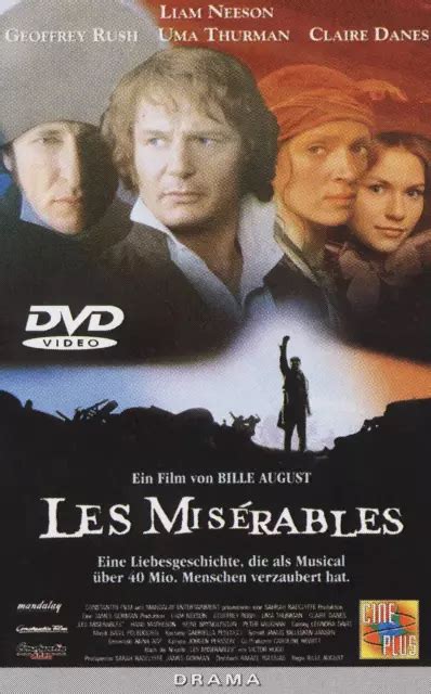 LES MISÉRABLES DVD Film Bille August Liam Neeson Geoffrey Rush Uma