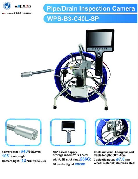 Handheld Drain Pipe Sewer Inspection Camera Wopson Pipe Camera