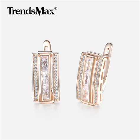 Buy Rectangle Paved Cubic Zirconia Cz Earrings For