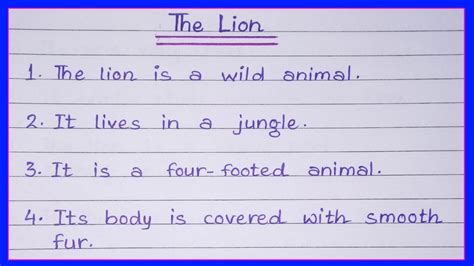 The Lion Essay 10 Lines10 Lines On Lion In Englishessay On Lion In