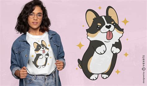 Descarga Vector De Lindo Diseño De Camiseta De Perro Corgi De Tres Colores