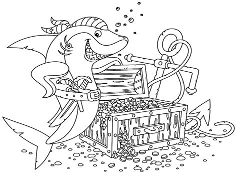 Pirate And Treasure Chest Coloring Page Free Printable Coloring Pages