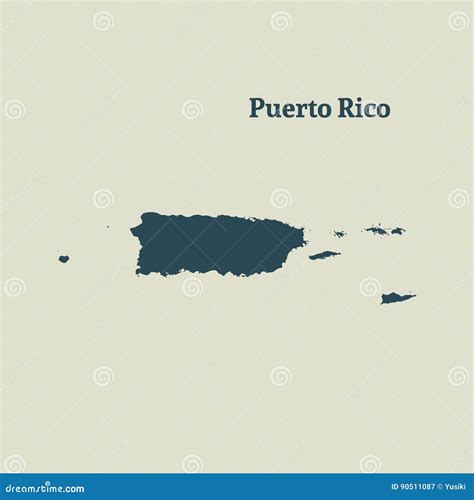 Outline Map Of Puerto Rico Illustration Stock Illustration