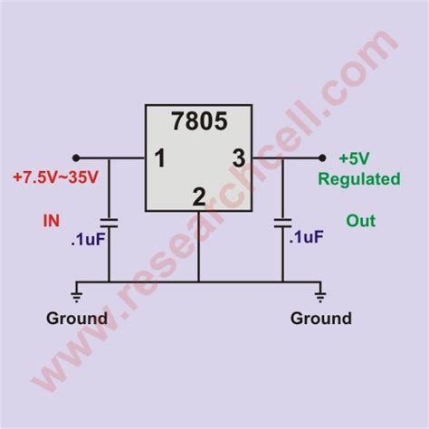 7805 Pin Configuration And Circuit