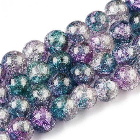 Wholesale Baking Painted Crackle Glass Bead Strands Pandahall