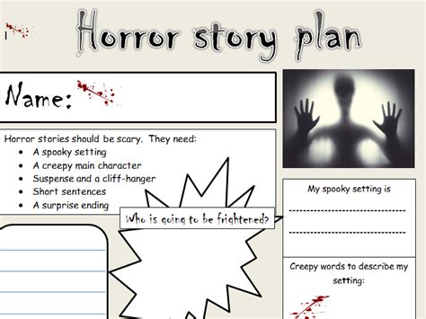 KS1 & 2 Horror story planning template | Teaching Resources