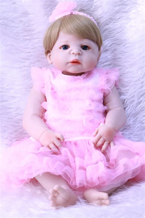 Beautifu short hair doll 22'' Silicone Baby Dolls Truly Reborn Baby ...