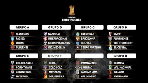 Así quedaron conformados los grupos de la Copa Libertadores y la Copa