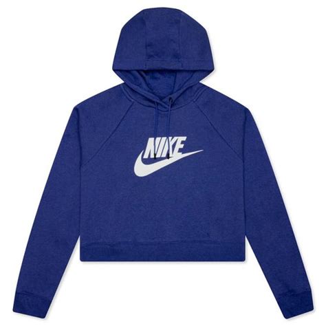 Nike Sportswear Essential Cropped Hoodie Lapis Heather Cj6327 430