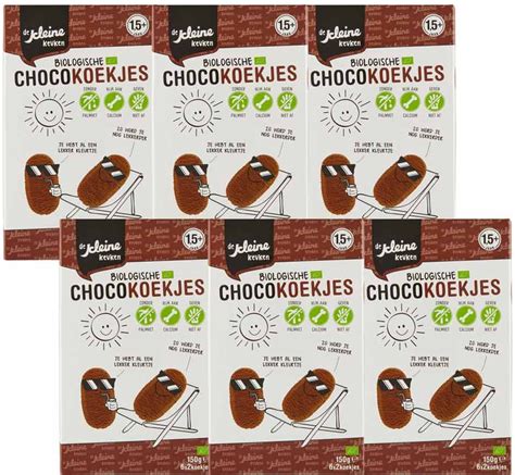 6x De Kleine Keuken Bio Chocokoekjes 150 Gr Bol