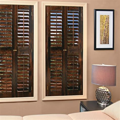 Homebasics Plantation Walnut Real Wood Interior Shutters Price Varies By Size Qspc2960 The