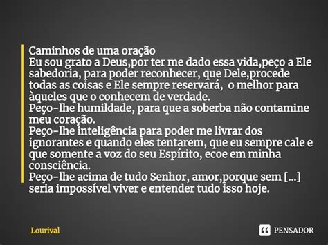 ⁠caminhos De Uma Oração Eu Sou Grato Lourival Pensador