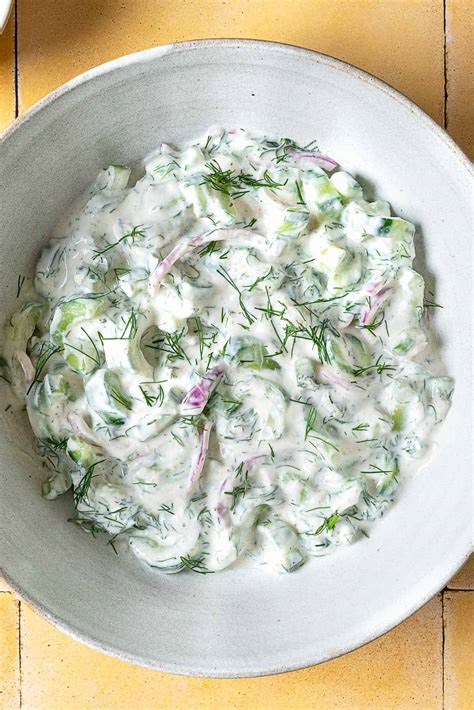 Creamy Cucumber Salad The Mediterranean Dish