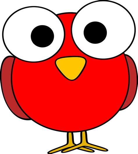 Red googley-eye bird - Openclipart