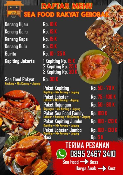 Carta Del Restaurante Seafood Selera Sultan Parung Panjang