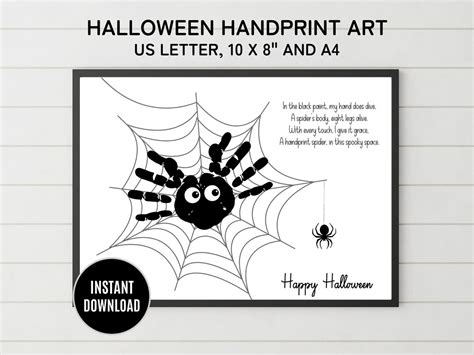 Halloween Handprint Art Fall Handprint Craft Spider Halloween Poem