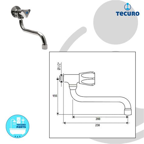 Tecuro Wand Schwenkventil Auslaufventil Mit Schwenkauslauf 200 Mm