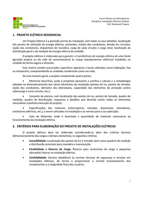 Guia Orientativo Para Elaboracao De Projeto Eletrico Residencial PDF