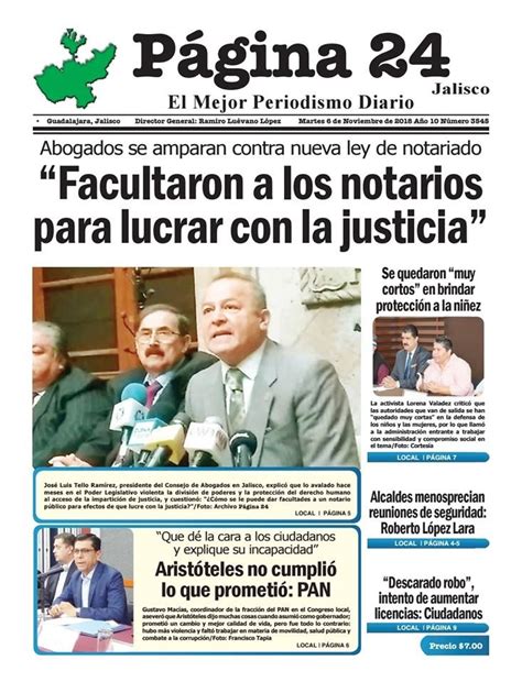 Noticias Del D A En Portadas De Noviembre Noti Arandas