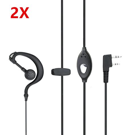 X Pin Earpiece Headset Mic G Shape Clip Ear For Two Way Radio Walkie