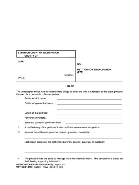 Printable Emancipation Forms Florida Printable Forms Free Online