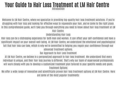 Ppt Your Guide To Hair Loss Treatment At Lm Hair Centre Powerpoint Presentation Id 12631188