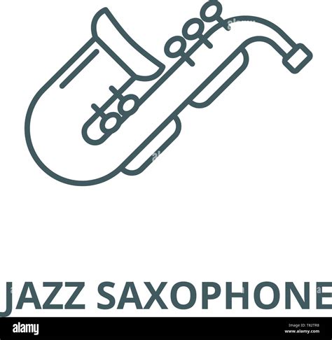 Saxof N Jazz L Nea Vector Icono Concepto Lineal Esbozo De Signo