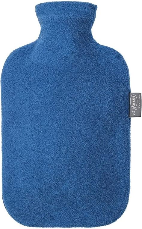 Blue Fleece Cover Hot Water Bottle By Fashy Health