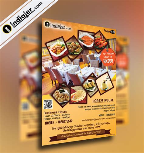 Free Restaurants Flyer Template Psd Indiater