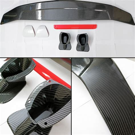 Carbon Fiber Texture Abs Plastic Material Sedan Car Rear Wing Universal ...