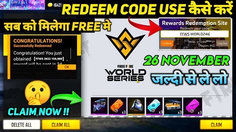 Ffws K Live Watching Redeem Code Free Fire New Redeem Code Today