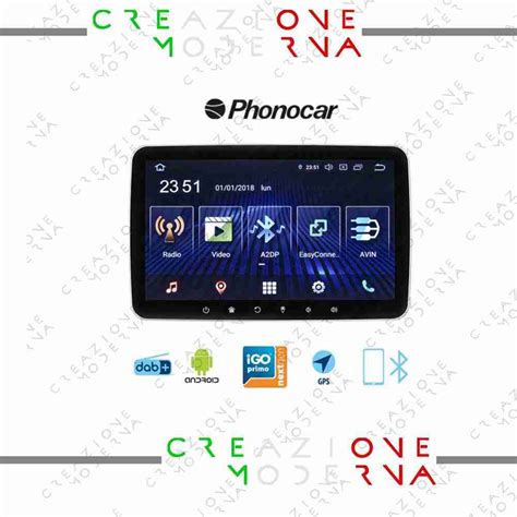 PHONOCAR VM052E AUTORADIO 1DIN MONITOR 10 1 REGOLABILE ANDROID DAB