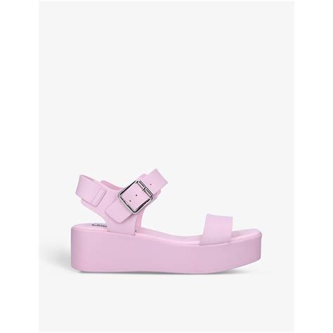 Steve Madden Basher Flatform Leather Sandals Pale Pink Editorialist