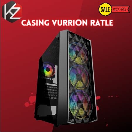 Jual VURRION RATLE Mid Tower Gaming PC Case Casing PC Tempered