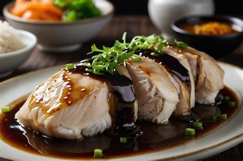 Premium Photo Hainanese Chicken Rice With Dark Soy Sauce Drizzle