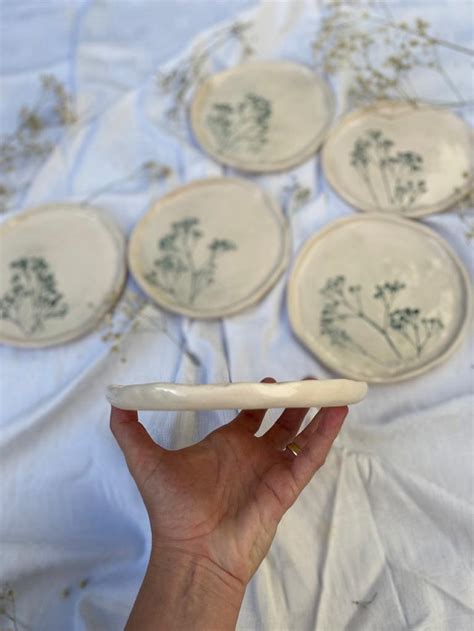 6 Pcs Ceramic Plates Ceramic Plate Set Ceramic With Plant - Etsy