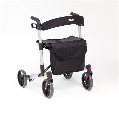 Drive X Fold Rollator 4 Wheeled Walker Lightweight Walking Mobility Aid Frame Mobility