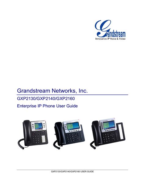 Grandstream Networks Gxp User Manual Manualzz