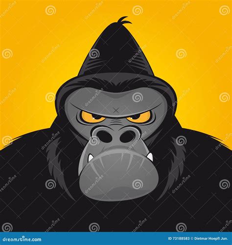 Angry cartoon gorilla stock vector. Illustration of cartoon - 73188583