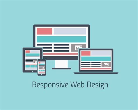 Responsive Web Design Entwicklung Vektor Flachen Stil Premium Vektor