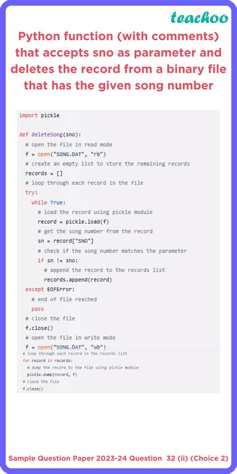 A Binary File Song Dat Has The Following Structure Sno Sname