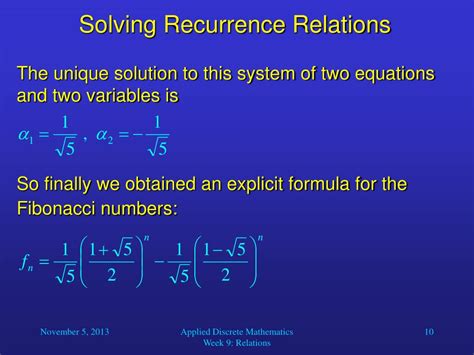 Ppt Solving Recurrence Relations Powerpoint Presentation Free Download Id 2482086