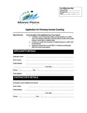 Fillable Online Mpsc Nsw Gov Application For Driveway Access Crossing